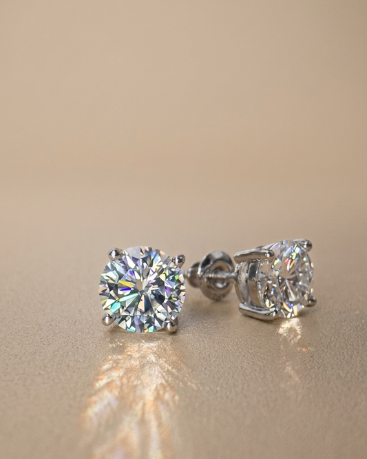 925 SILVER UNISEX MOISSANITE STUDS
