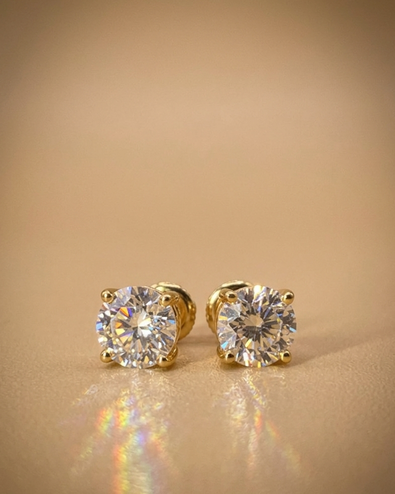 925 SILVER UNISEX MOISSANITE STUDS
