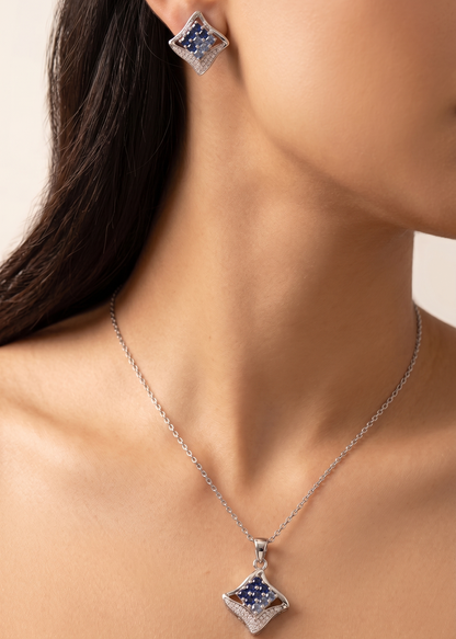SAPPHIRE BLUE DIANA PENDANT SET
