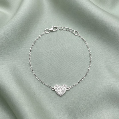 925 STERLING SILVER MINI HEART BRACELET