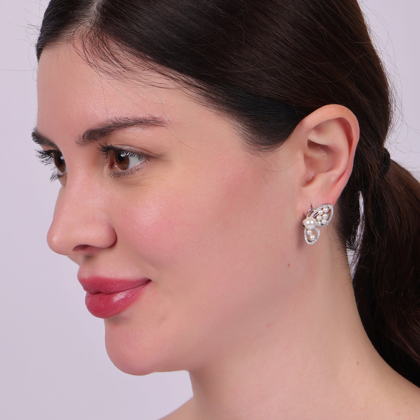 PEARL DROP BUTTERFLY EARRINGS
