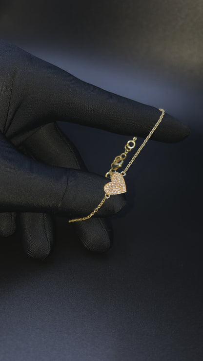 925 STERLING SILVER MINI HEART BRACELET